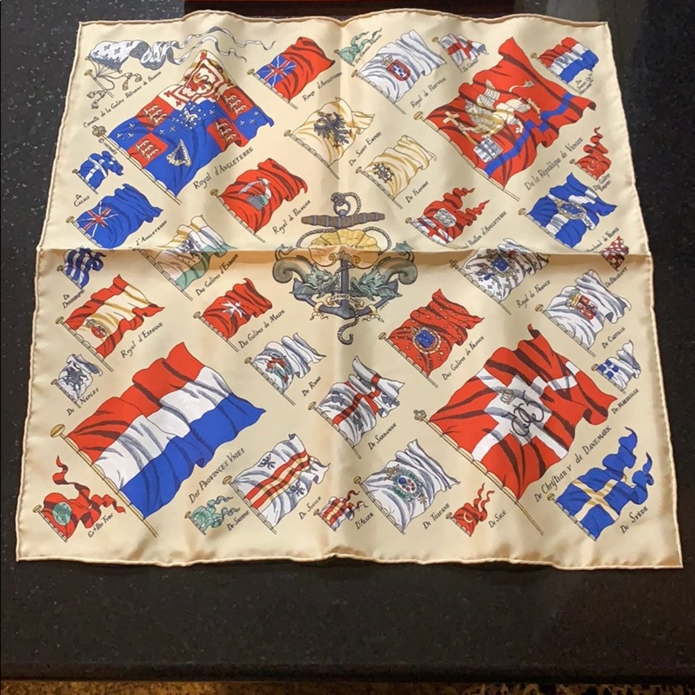 Authentic HERMES SILK SCARF PAVOIS PHILIPPE LEDOUX